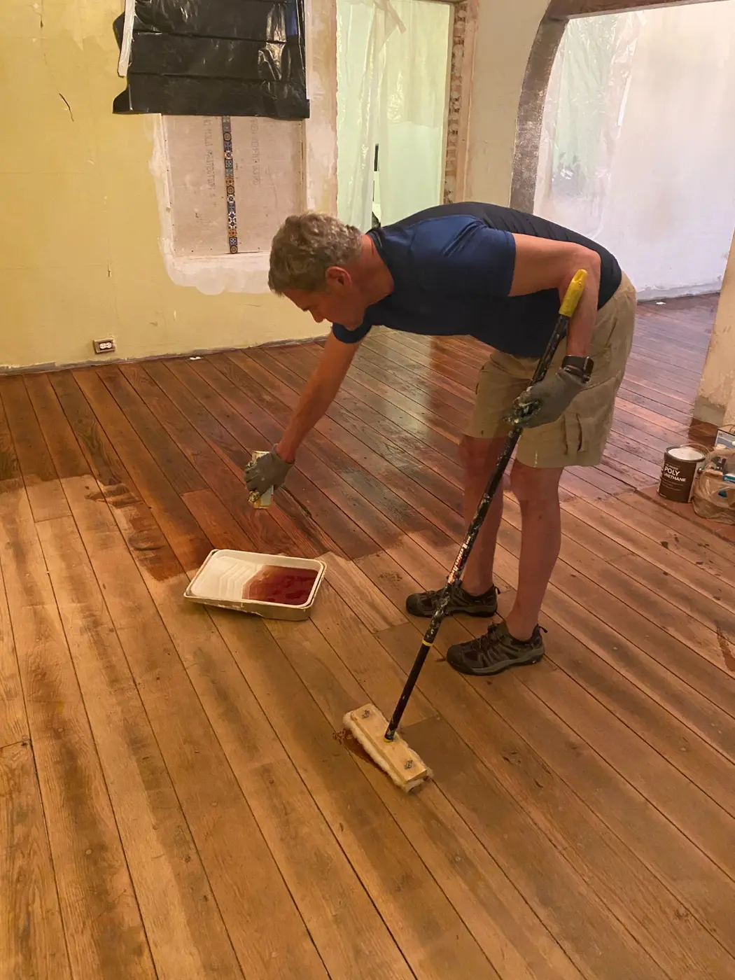 Refinishing and staining the original 1930 hardwood floors